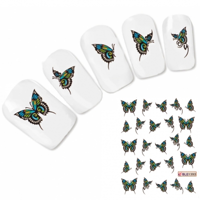 Nagel Sticker Nail Art Tattoo Bunter Schmetterling Aufkleber Neu!