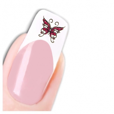 Nagel Sticker Nail Art Tattoo Lila Schwarz Orange Schmetterling Aufkleber Neu! - 1