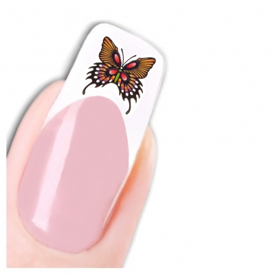 Nagel Sticker Nail Art Tattoo Gelb Braun Schmetterling Aufkleber Neu! - 1