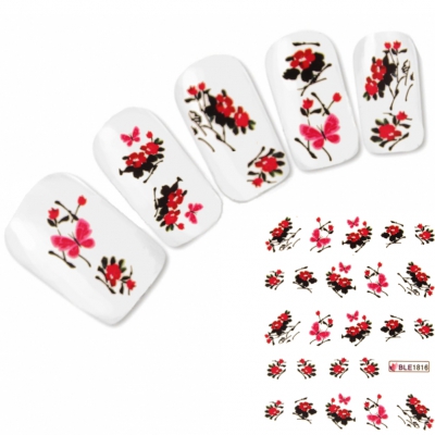 Nagel Sticker Nail Art Tattoo Schmetterling Blümchen Aufkleber Neu!