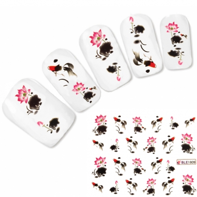 Nagel Sticker Nail Art Tattoo Blumengemälde Aufkleber Neu!