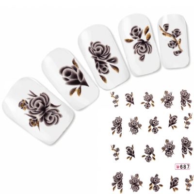 Tattoo Nail Art Blume Aufkleber Nagel Sticker Neu!