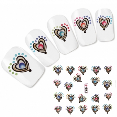 Tattoo Nail Art Herz Aufkleber Nagel Sticker Neu!