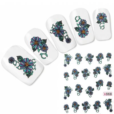 Tattoo Nail Art Glitzer Blume Aufkleber Nagel Sticker Neu!