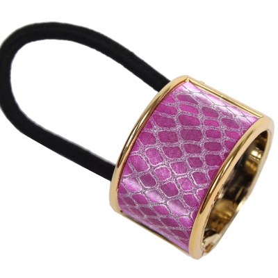 Glitzernder Haarring in Pink - 1