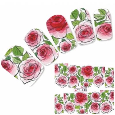 Tattoo Nail Art Aufkleber Blumen Nagel Sticker Neu!