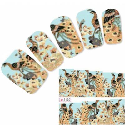 Tattoo Nail Art Aufkleber Pfau Nagel Sticker Neu!