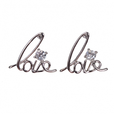 Love Ohrringe in der Farbe Silber