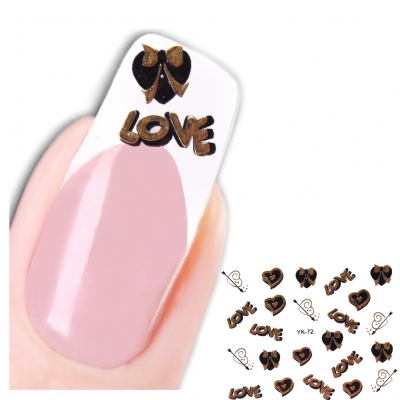 3D Nagel Sticker Nail Art Herz Aufkleber Neu