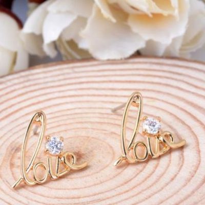 Love Ohrringe in der Farbe Gold - 1