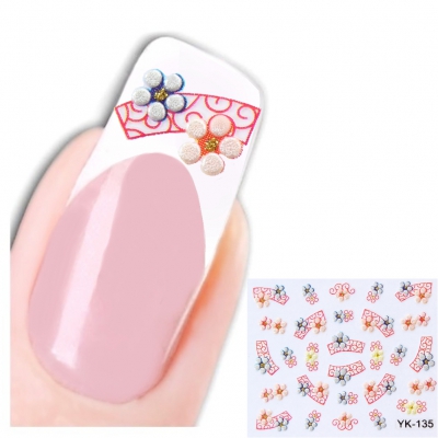 3D Nagel Sticker Nail Art Blümchen Aufkleber Neu