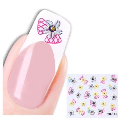 3D Nagel Sticker Nail Art Schleife Stern Aufkleber Neu