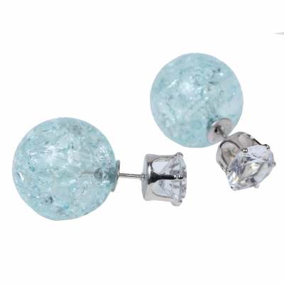 Schöne Doppelseitige Ohrringe in der Farbe Mintgrün - 1