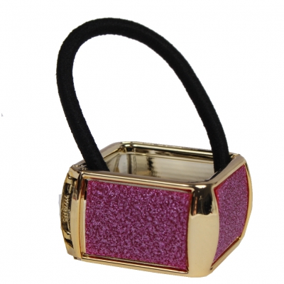 Haarring Quadratisch Glitzer in der Farbe Pink - 1