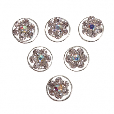 6 Strass und Perlen Blüten Curlies Modell 2 - 6 Stück - 1