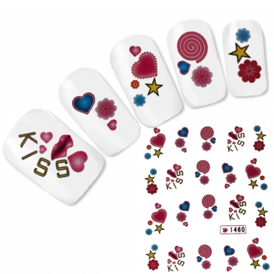 Tattoo Nail Art Herz Aufkleber Nagel Sticker