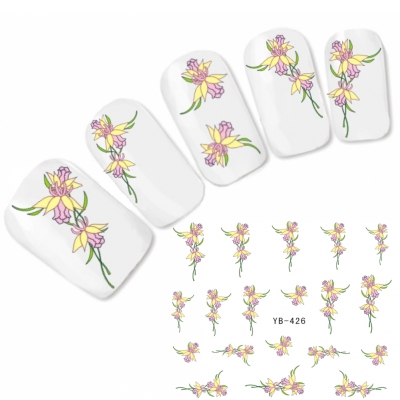 Tattoo Nail Art Narzissen Aufkleber Nagel Sticker