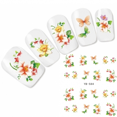 Tattoo Nail Art Blumen Aufkleber Nagel Sticker