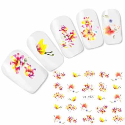 Tattoo Nail Art Blumen Schmetterling Aufkleber Nagel Sticker