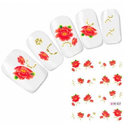 Tattoo Nail Art Blumen Aufkleber Nagel Sticker