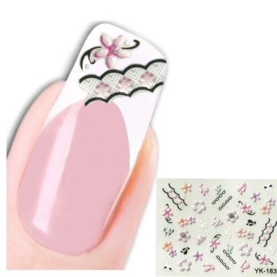 3D Nagel Sticker Nail Art Blumen Aufkleber Neu
