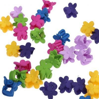 5 x Mini Haarklammern Claw gelb - 2