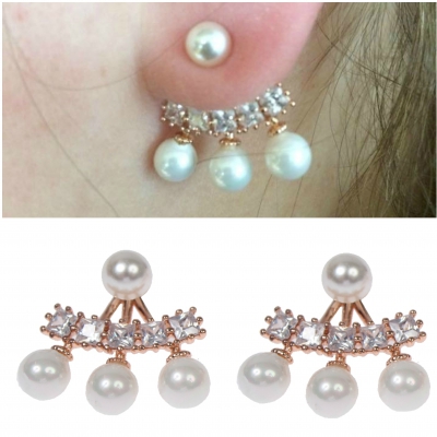 Designer Perlen Ohrringe mit Strass