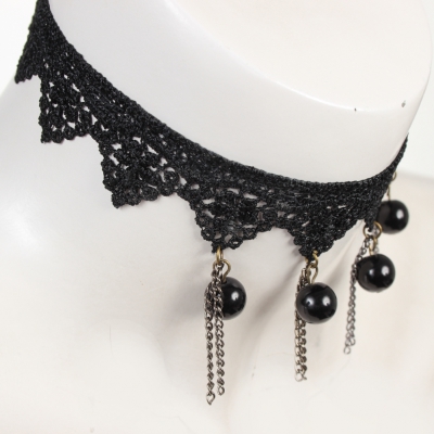 Gothic Samt Halsband Choker Strass Perlen Modell 7 - 2