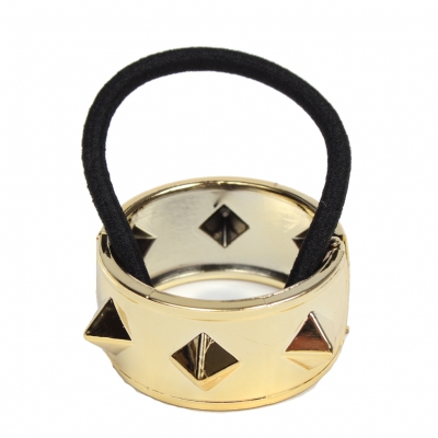 XXL Haarring Haargummi mit Spikes in der Farbe Gold - 1