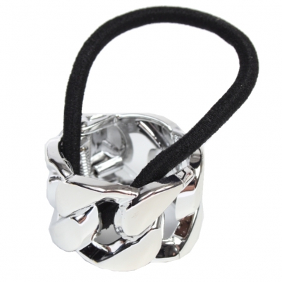 Haarring in Panzerkette Design in der Farbe Silber - 1