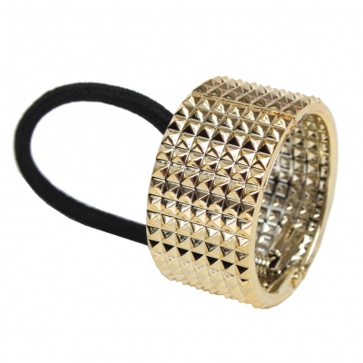 XXL Haarring mit Zacken Muster in der Farbe Gold - 1