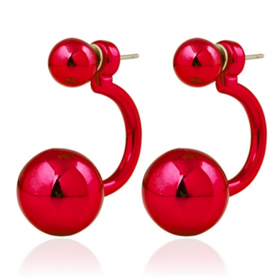 Schöne Doppelseitige Ohrringe in der Farbe Rot - Rot