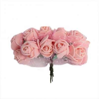 Rose Hochzeitsanstecker für den Bräutigam Trauzeugen oder Gäste in der Farbe Rosa - 1