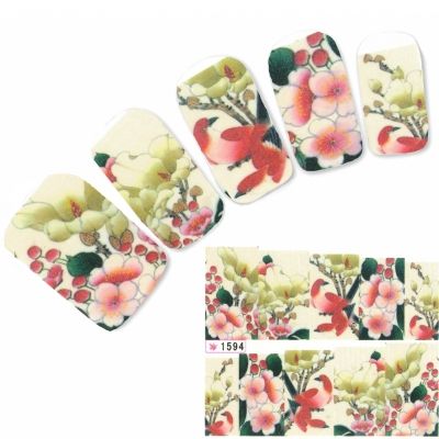Tattoo Nail Art Blumen Aufkleber Nagel Sticker