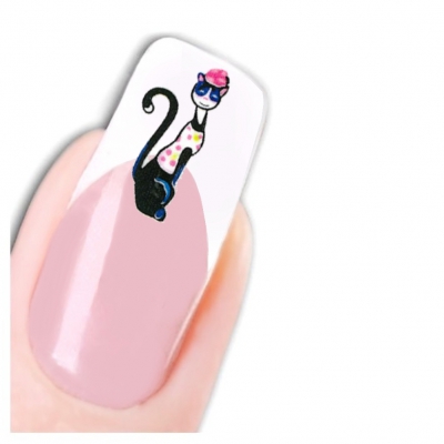 Tattoo Nail Art Katze Aufkleber Nagel Sticker - 1