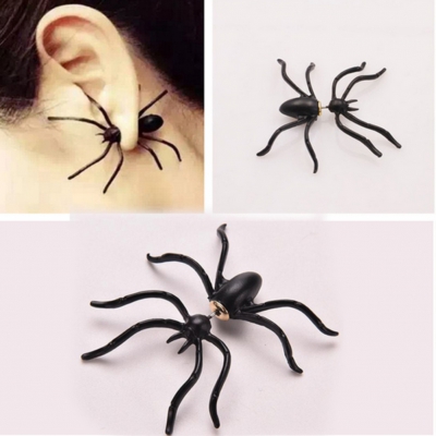 3D Spinne Ohrstecker Ohrringe in Schwarz