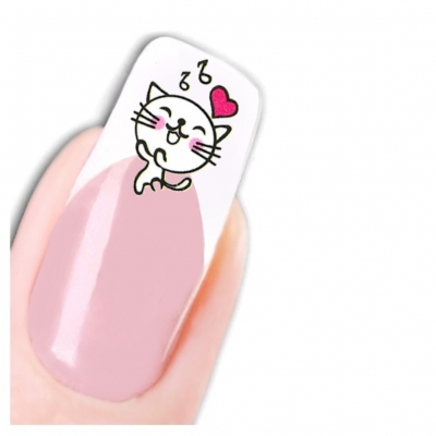 Tattoo Nail Art Katze Aufkleber Nagel Sticker - 1