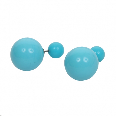 Schöne Doppelseitige Ohrringe Ohrstecker in der Farbe blau