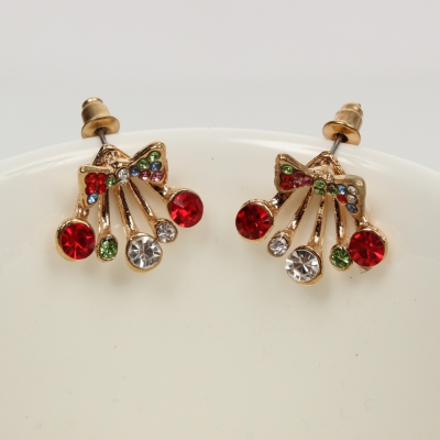 Schöne Schleifen Ohrringe in der Farbe Gold Bunt - Gold Bunt