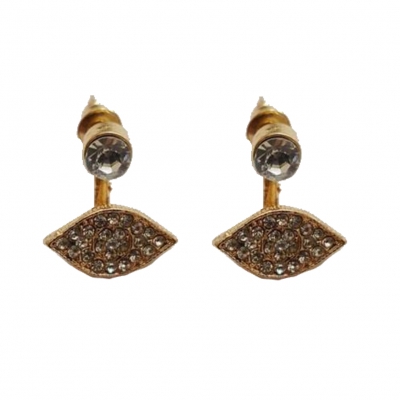 Schöne Strass Ohrringe in der Farbe Gold