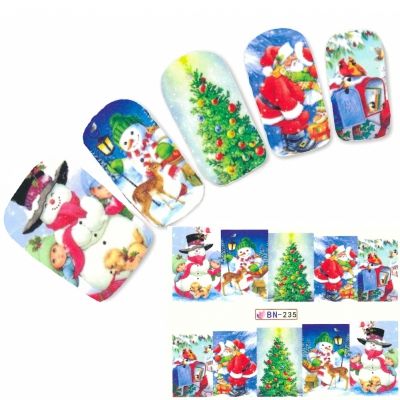 Tattoo Nail Art Weihnachtsbaum Nikolaus Aufkleber Nagel Sticker