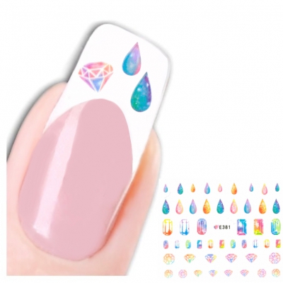 3D Nagel Sticker Nail Art Diamanten Tropfen Aufkleber