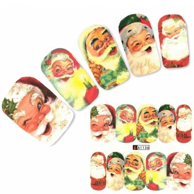 Tattoo Nail Art Weihnachten Weihnachtsmann Aufkleber Nagel Sticker