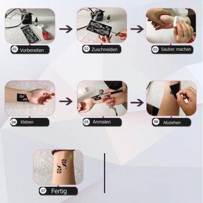 Henna Tattoo Schablone für die linke oder rechte Hand - 1