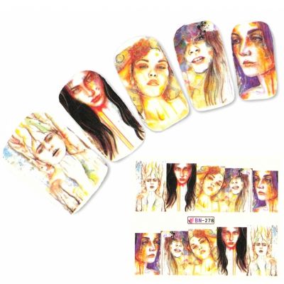 Tattoo Nail Art Manga Model Mädchen Nagel Sticker