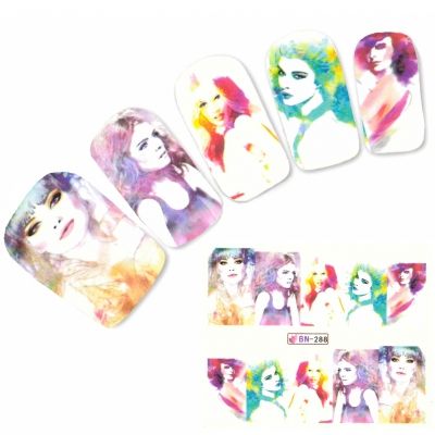 Tattoo Nail Art Manga Model Mädchen Nagel Sticker