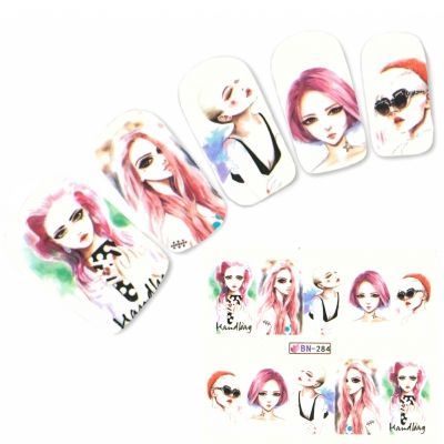 Tattoo Nail Art Manga Model Mädchen Nagel Sticker