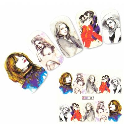Tattoo Nail Art Manga Model Mädchen Lifestyle Nagel Sticker