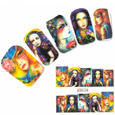 Tattoo Nail Art Manga Model Mädchen Lifestyle Nagel Sticker
