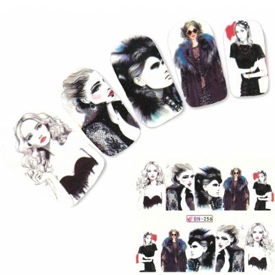 Tattoo Nail Art Modell Mädchen Life Style Aufkleber Nagel Sticker